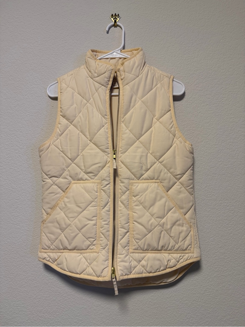 J. Crew Factory Quilted Vest in Cream
